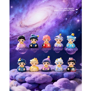 卡通星空迪迪萌粒公仔梦幻星云桌面车载装饰品潮玩公仔树脂小摆件