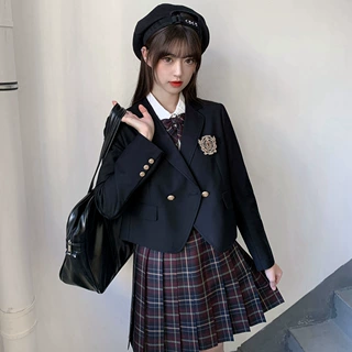 小奈私立 JK制服短款西服外套 日系学院风校供短西女生设计感西装