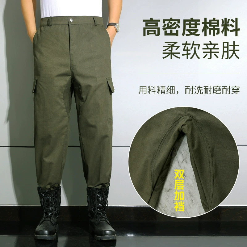 Work travel green trousers