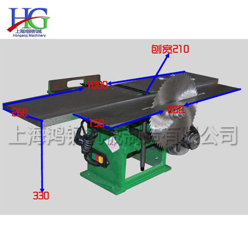 Small furniture plate electric planer automatic woodworking three-in-one planer electric planer table saw drilling all-in-one machine