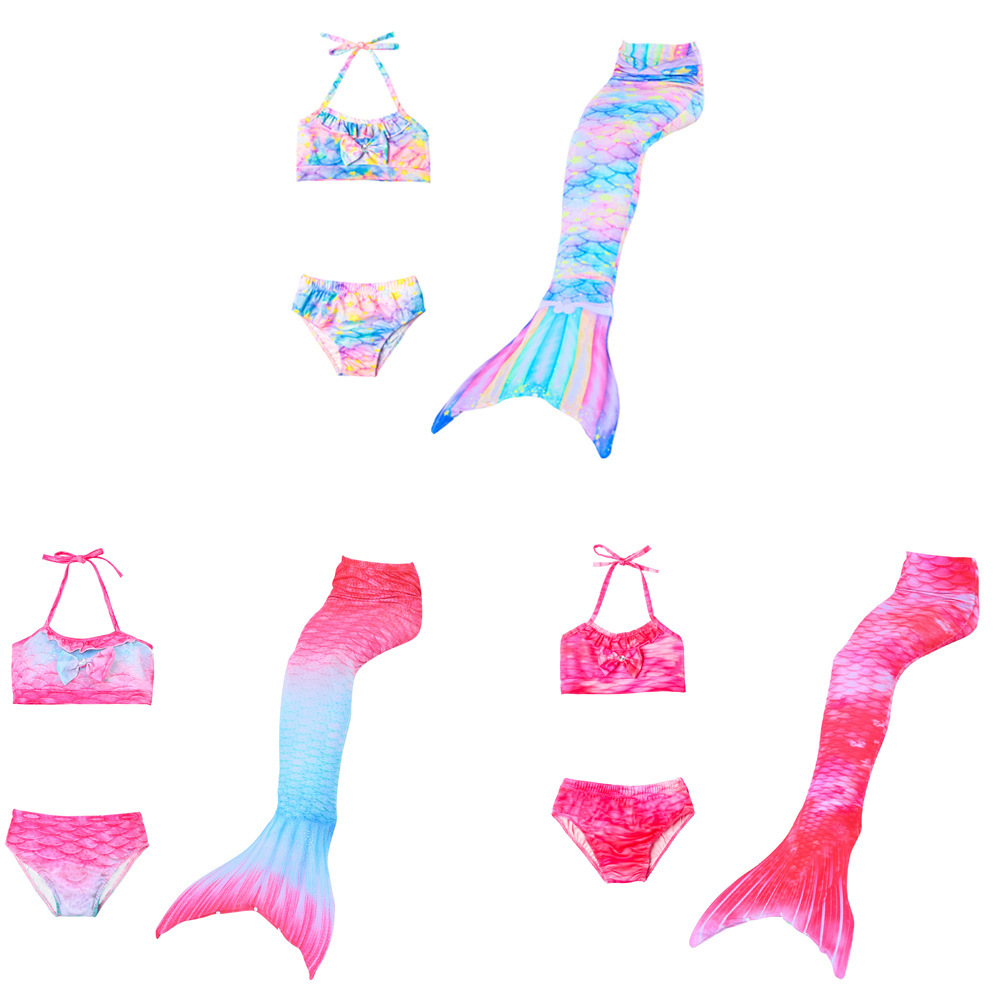 2019 New Export European and American Girls Mermaid Three-Piece Baby Bikini Swimsuit Kidsren's Swimsuit Women