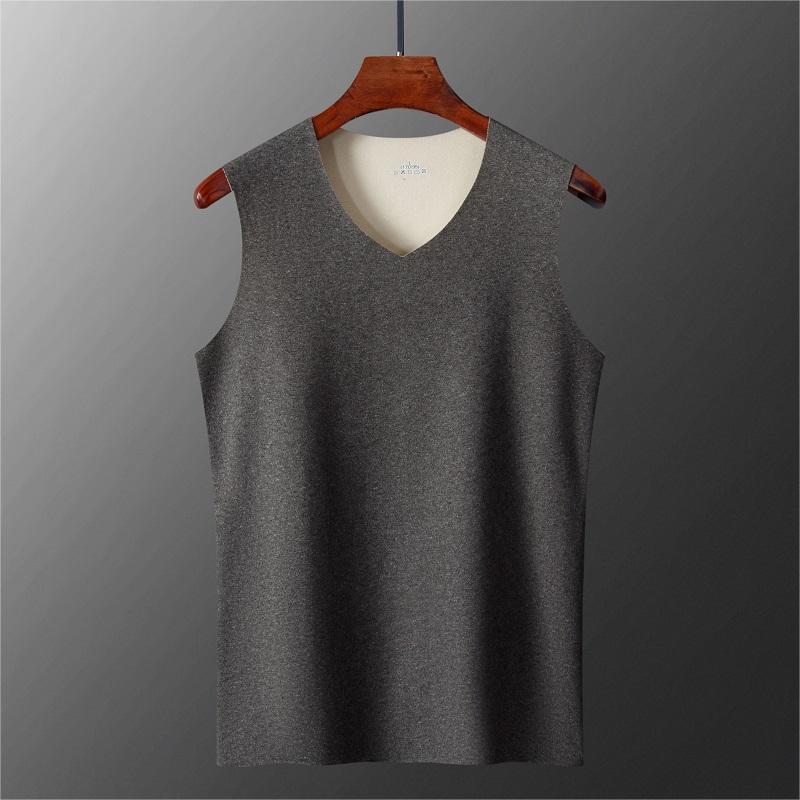 Fábrica de primavera y otoño hombre chaleco sin marcas de vello de doble cara chaqueta hombre sin mangas cortar mangas de vello a prueba de viento delgado