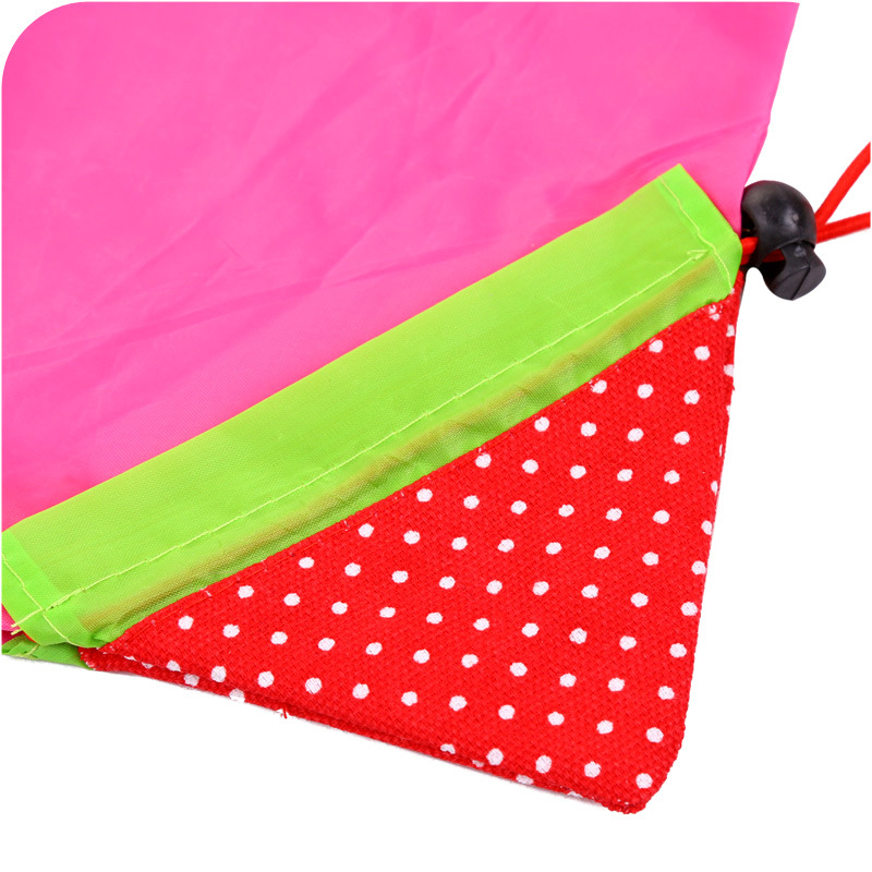 クリエイティブ折りたたみショッピングバッグ家庭用エコバッグ手提げ袋厚手スーパー野菜買い携帯整理収納袋イチゴ