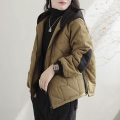 棉服女新款2025冬季女士夾棉上衣休閒寬鬆百搭復古女裝棉衣外套