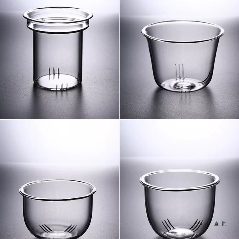 Glass teapot, liner, tea set with accessories, cigarette holder, funnel, tea cup