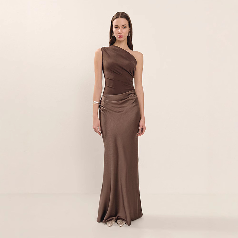 Abito da sera lungo donna spalle scoperte in raso vestito elegante_voghion.com