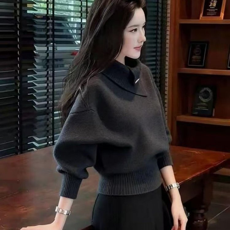 Dropshipping Live Broadcast Hot-Selling 2025 Winter New Fashion Korean Style Trendy Versatile Age-Reducing Solid Color Knit Sweater for Women Dropshipping Live Broadcast Hot-Selling 2025 Winter New Fashion Korean Style Trendy Versatile Age-Reducing Solid Color Knit Sweater for Women