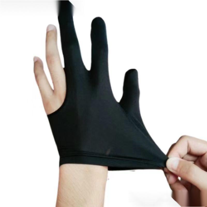 Gran por mayor billar guantes de dedo abierto de correo desechable tres dedos sala de billar hombre y mujer vales de entrada