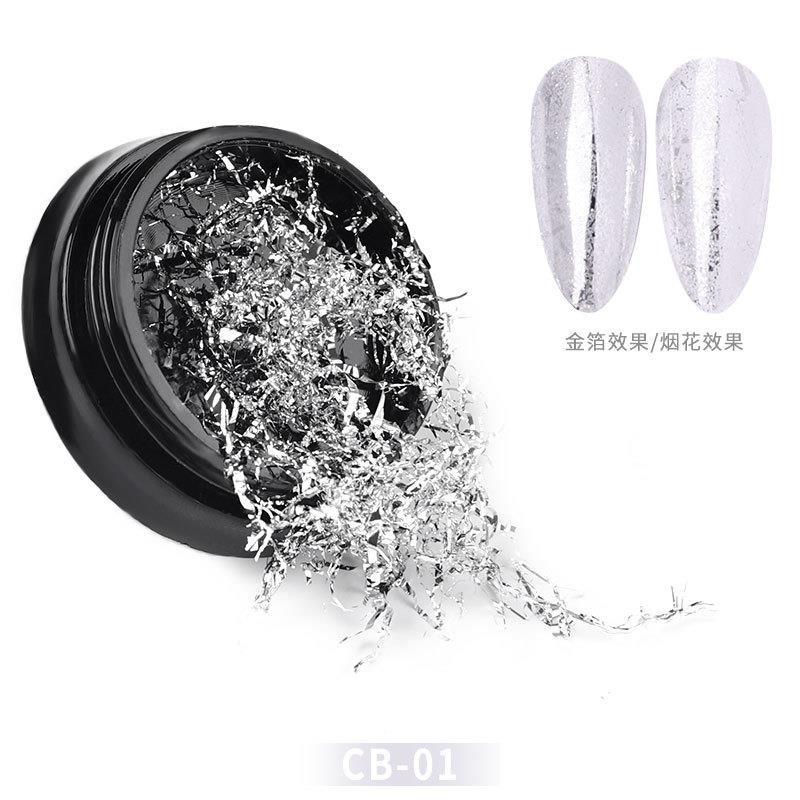 Nuevo Nail Art oro y plata platino color hoja de uñas de seda espejo mágico polvo oro y plata tira de seda oro real oro brillante hoja de oro 6 colores