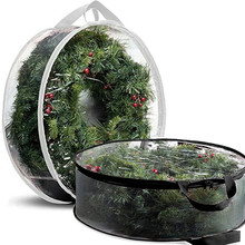 圣诞花环透明收纳袋包装袋圆形 直径60/76cm 大小款 套装