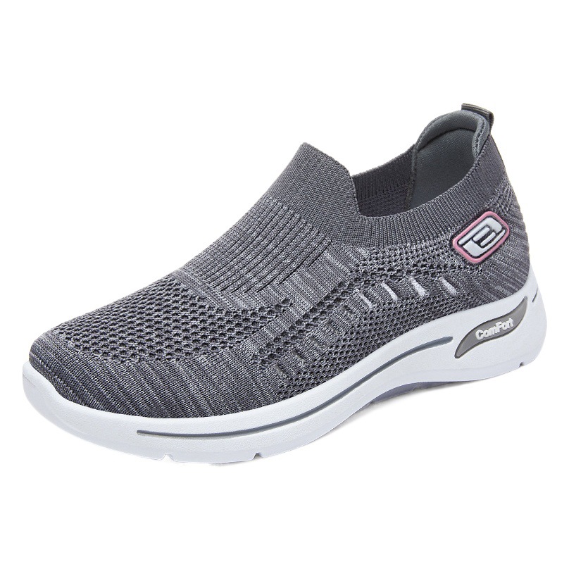 Zapatos de mujer 2026, nueva colección primavera, estilo casual para parejas, sin cordones, de punto, para mamá, venta al por mayor de calzado femenino para comercio exterior.