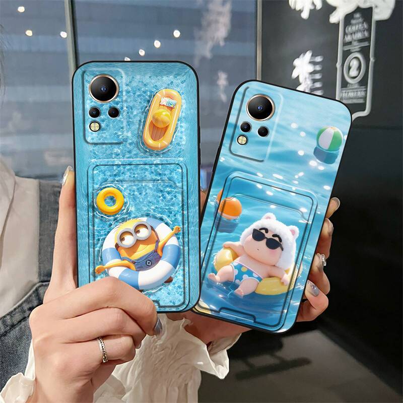 Suitable for Infinix Mobile Phone Case Cartoon Youth Soft Shell Creative New Card Full Edge Coin Simple Swimming Ring