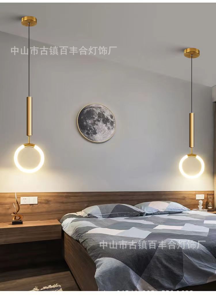 北欧极简U形卧室床头吊灯轻奢网红长线现代简约客厅背景墙吊线灯-阿里巴巴