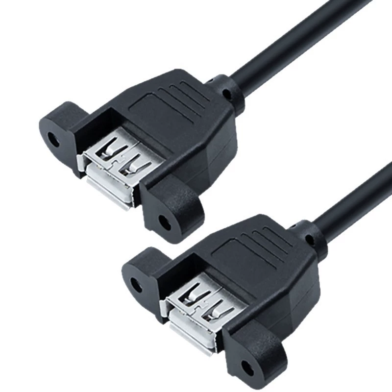 USB 2.0 мужской к женскому удлинителю с ушками, мужской к женскому, с отверстиями для винтов, USB с ушками, кожух-бокс заглушка