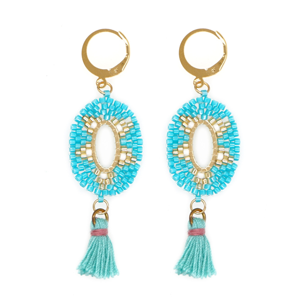 1 Pair Retro Geometric Beaded Plating Womenu0027S Drop Earrings