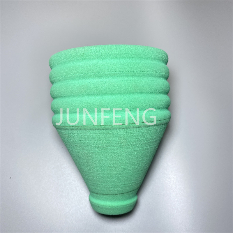 制作绿色异形NBR海绵马桶塞 丁腈橡胶一体成型研磨锥形马桶泡棉塞