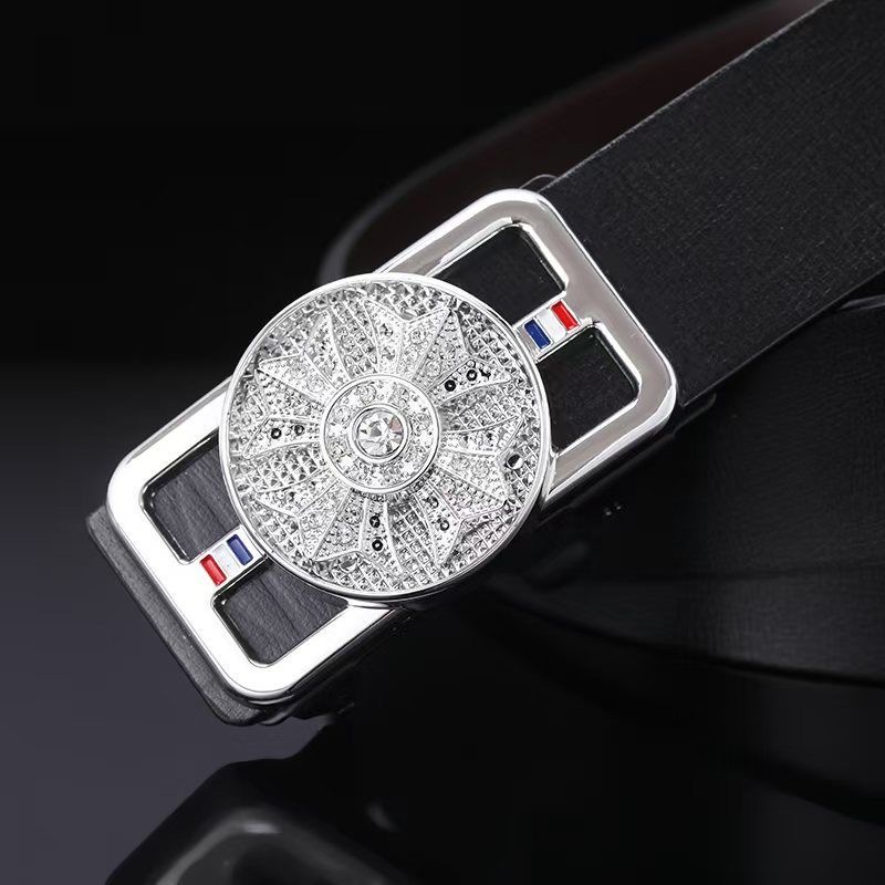 Cinturón Paul para hombres jóvenes y de mediana edad sin dientes, hebilla automática, cinturón interior, cinturón de PU anti-cuero general, por lotes