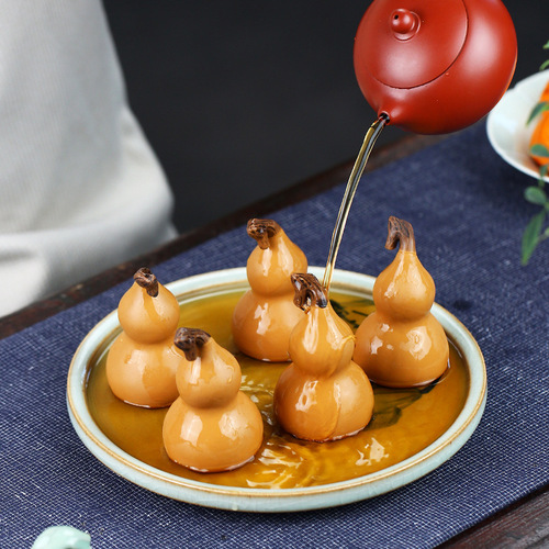 Place of Origin Yixing Zisha Tea Pet Fulu Little King Kong Simulation Gourd Ornament Fruit Can Be Raised Sculpture Tea Play Handle Piece