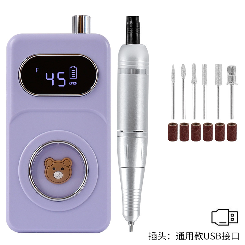 Nuevo tipo recargable amolador de uñas 45 engranajes portátil manipulador eléctrico removedor de uñas amolador de uñas de piel muerta