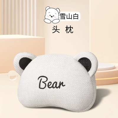 2471 Car Cushion Four Seasons Seat cushion, seat cover - chun-ma-egg-tart-bear-headrest-white