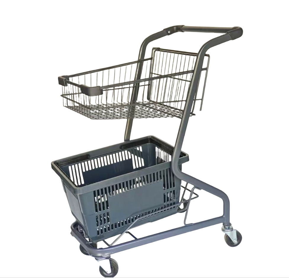 Carrito de compras de supermercado de doble capa, carrito de bar, carrito KTV, carrito rosa, máquina de muñecas.
