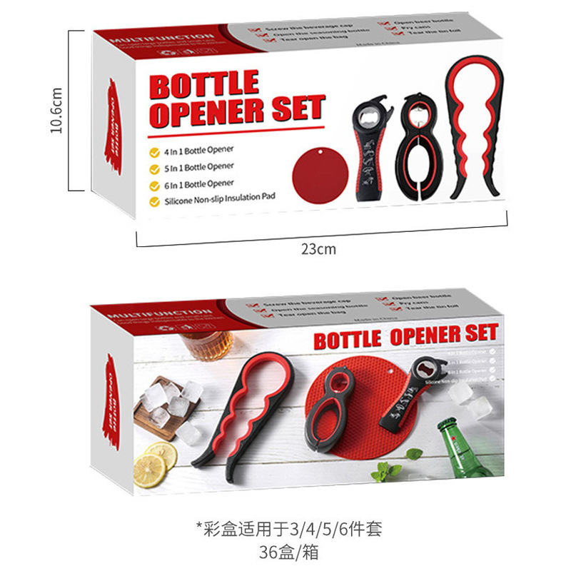 Amazon 5-en-1 abridor de botellas de cerveza creativo 8-Word puede 6-en-1 abrelatas traje abridor de tapa Cuatro en Uno