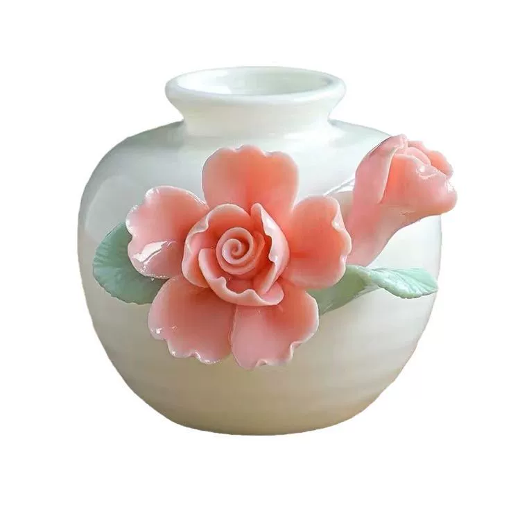 Handmade mini vase flower bottle flower ceramic ornaments dry flower inserting water -breed living room study frame desktop decoration