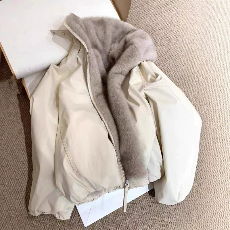 Gao Yuanyuan's same style eco-friendly fur jacket for petite women, winter 2026 new reversible parka Gao Yuanyuan's same style eco-friendly fur jacket for petite women, winter 2026 new reversible parka