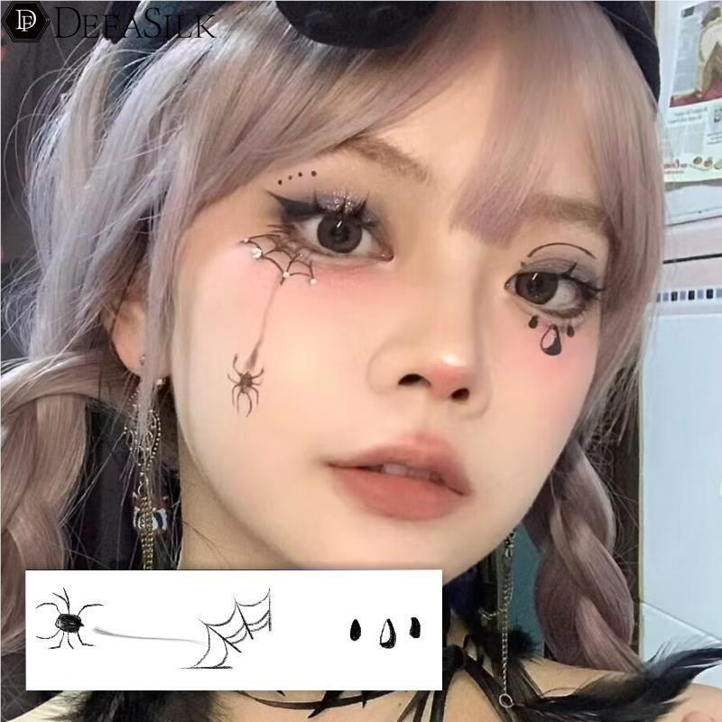 Halloween Spider Makeup Tattoo Sticker Love Blush Makeup Face Innocent Teardrops Face Sticker