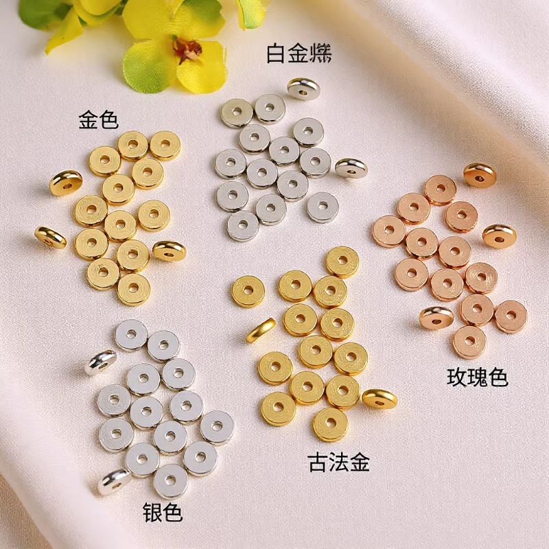 18k包金珠保色贴片圆形垫片diy配饰手链项链串珠隔片饰品配件材料