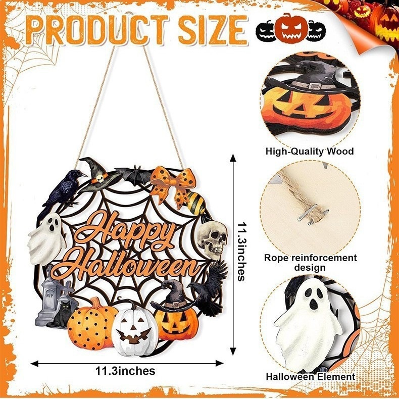 Colgante transfronterizo madera nueva atmósfera de fiesta de Halloween decoración del hogar patio decoración del vestíbulo lista de fabricantes de lote