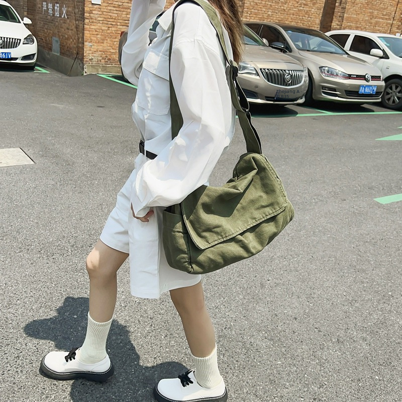 (2개) 캔버스 대용량 어깨 가방 남녀 학생용 학교 가방 캐주얼 일본 배낭 INS 유행 올 매치 크로스 바디 백