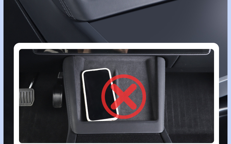 Suitable for Tesla Model 3/Y New Version Beam Model Center Console Wireless Charging Silicone Pad Full Coverage Protection Anti-Slip