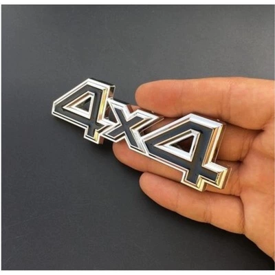 Suitable for Off-Road Four-Wheel Drive Car Logo H6 Jeep Wrangler Jeep Metal Modified Car Sticker 4X4 Body Tail Logo (Car logo) - 4x4-black-with-silver-edge