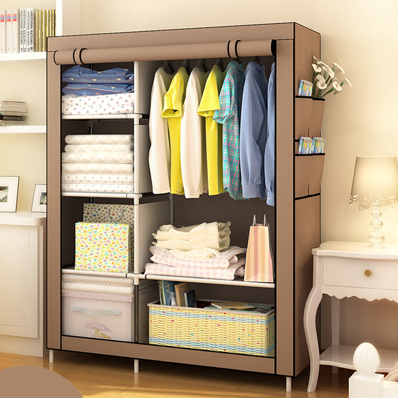 armario simple dormitorio simple armario de montaje económico moderno armario de almacenamiento armario de tubo de acero doméstico armario percha doméstica