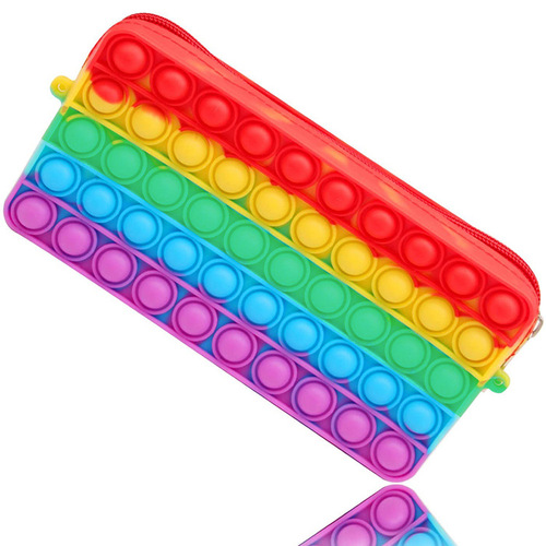 Cross-border E-commerce Silicone Pen Case Creative Student Stationery Box Mouse Trap Pioneer Stress Relief Bubble Storage Bag Pencil Bag