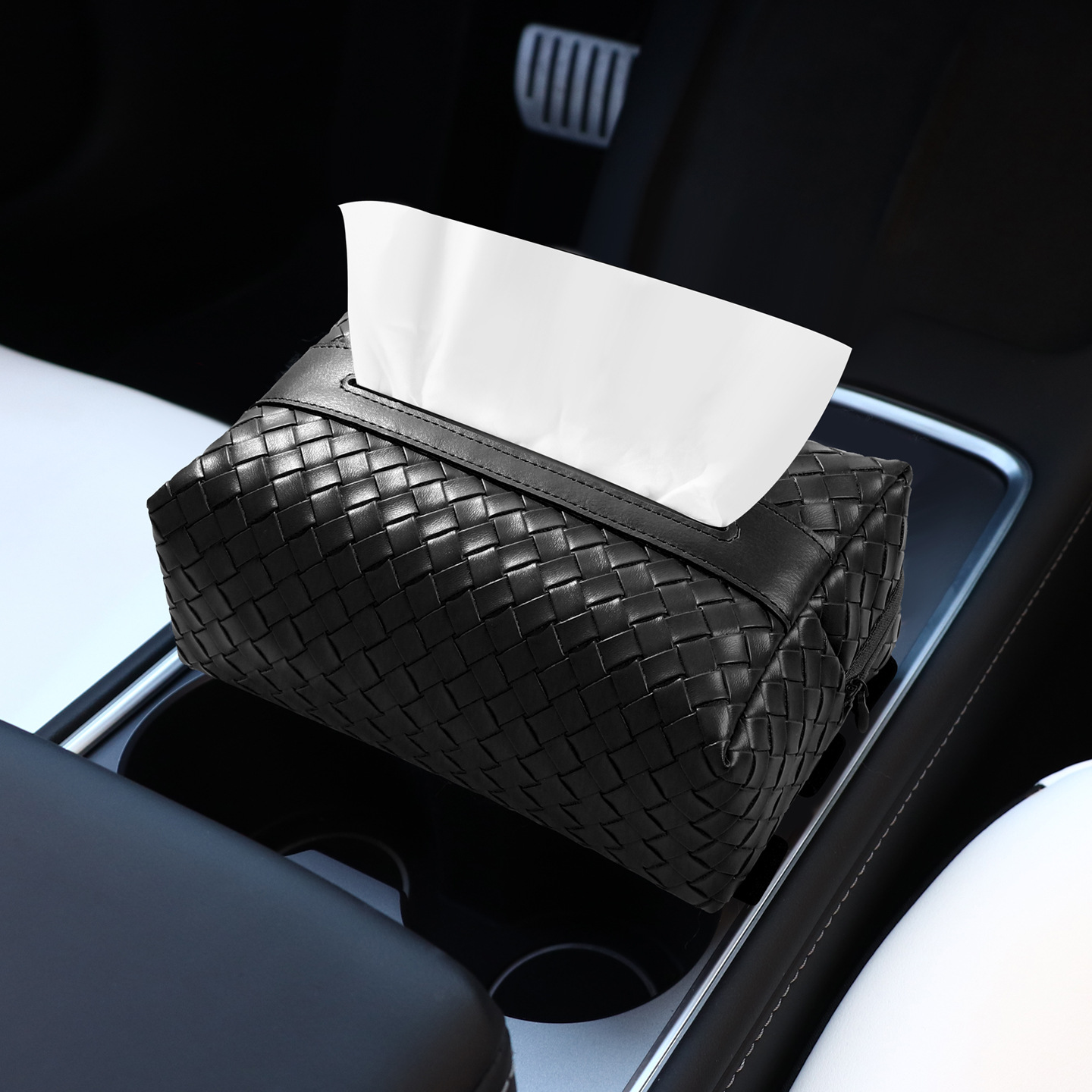 Car Sun Visor: KAKTUS Car tissue box/set - car-tissue-box-black