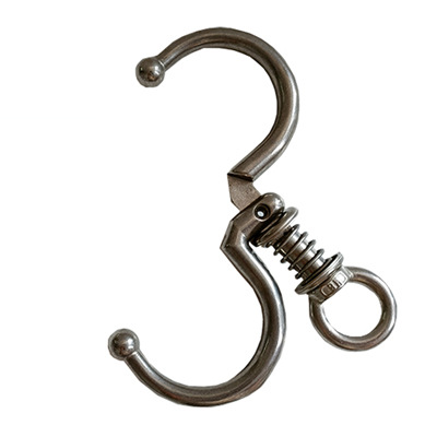 Pinzas de nariz de buey pequeño resorte grande resorte con cadena de mango largo de metal pinza de nariz de buey perforación pinza de nariz de buey sin agujeros