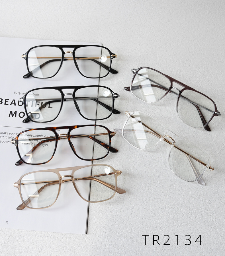 Aviator Glasses Frame Unisex Trendy Double Bridge Optical Frames_voghion.com