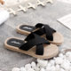 Ethnic style summer cross slippers women's fashion imitation hemp rope outerwear women's slippers casual cross-border foreign trade women's sandals
