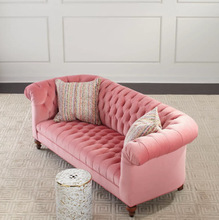 法式三人沙发简约欧式布艺拉扣地中海新古典法式客厅公寓别墅沙发