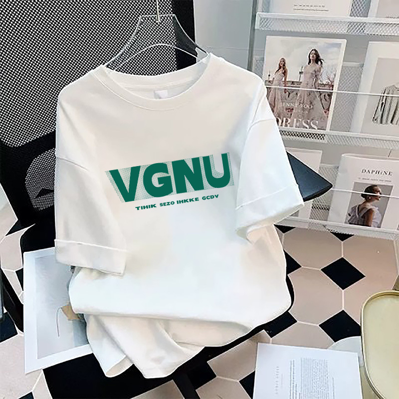 Camiseta de mujer de talla grande, blusa de media manga blanca de algodón puro, nuevo verano transfronterizo, estilo europeo y americano, camiseta suelta y delgada, camisa de fondo