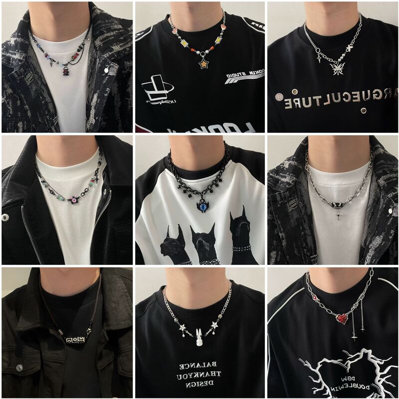 Cross Titanium Steel Color-free Necklace Men's Light Luxury Hip Hop Punk Cuban Chain All-match High-end Style Clavicle Chain Trendy