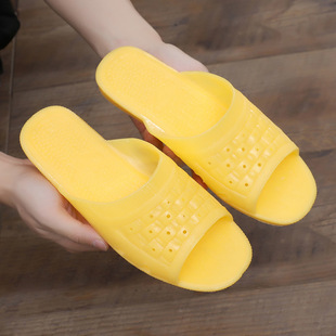Men's gold slippers fashionable summer New hollow breathable retro old-fashioned yellow rubber shoes flat slippers