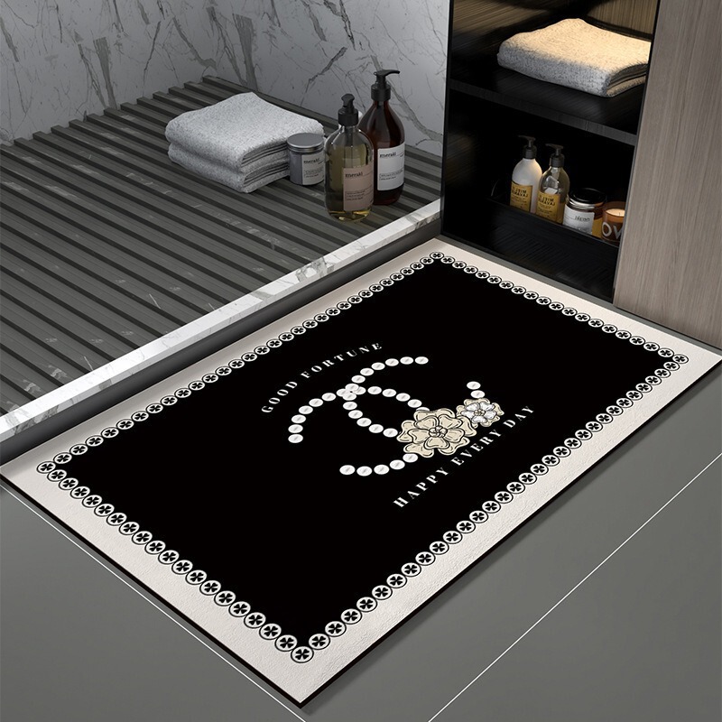 Soft Diatom Mud Floor Mat French Style Bathroom Door Mat Household Thickened Technology Cloth Bathroom Non-Slip Foot Mat