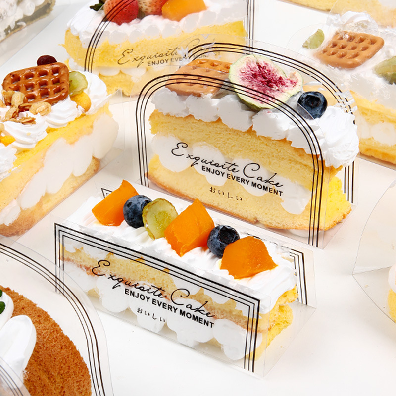 Triangle half-circle rectangle multi-layer mousse cake roll hard edge plastic spacers packaging film sheets 100 pieces