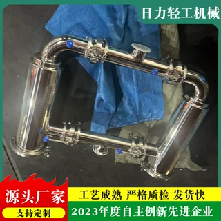 厂家供应 双联管道过滤器 304卫生级不锈钢双联袋式过滤器