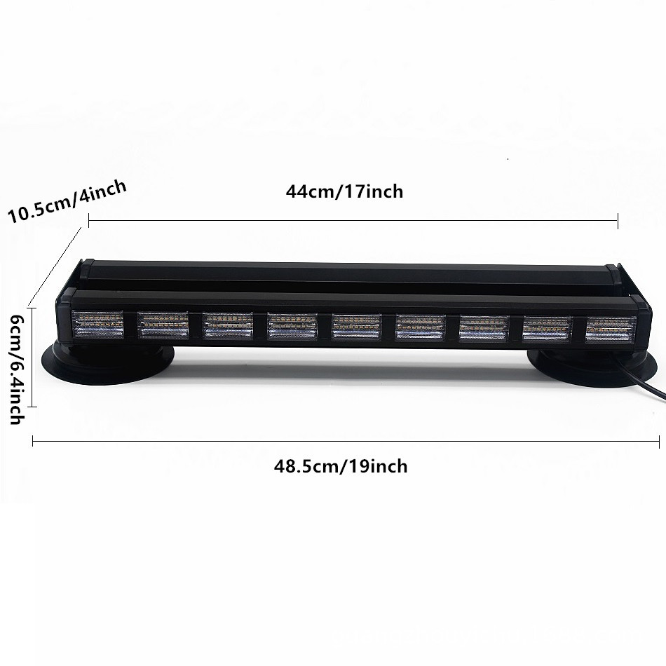 162Led Double Row Color Changing Strobe Light 360 ° Surrounding Light, Engineering Vehicle Warning Light, Ceiling Bar Light, Magnet Type