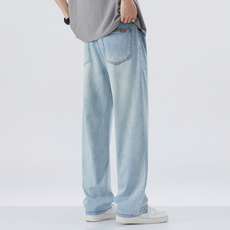2025 Summer New Style Lyocell Tencel Jeans Loose Straight American Style Trendy Brand Drapey Casual Jeans Trendy 2025 Summer New Style Lyocell Tencel Jeans Loose Straight American Style Trendy Brand Drapey Casual Jeans Trendy