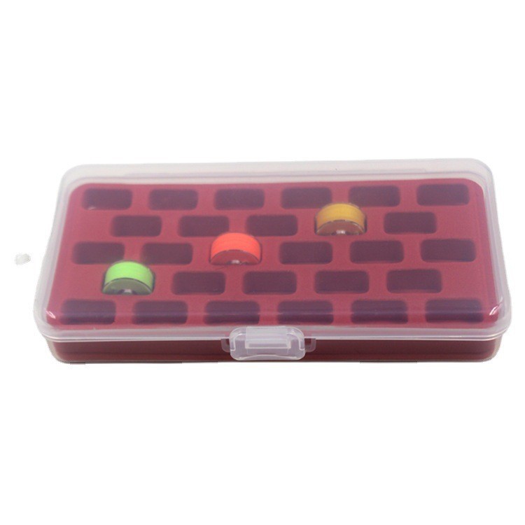 Máquina DE COSER herramienta de la bobina caja de almacenamiento de plástico 28 rejilla caja de bobina engrosada con esponja fija caja de bobina caja de costura